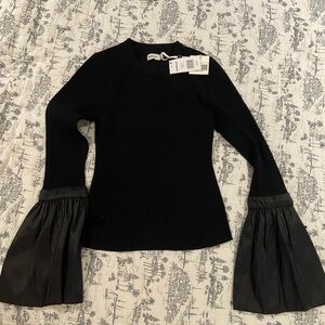 Jonathan Simkhai Black Bell Sleeve Blouse